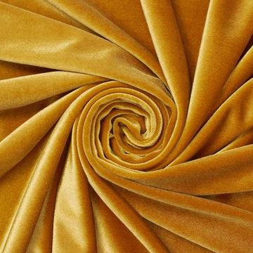 Mustard Gold  —Stretch Velvet Fabric—— 90% Polyester, 10% Spandex— 60/61 Inches—20% Vertical
