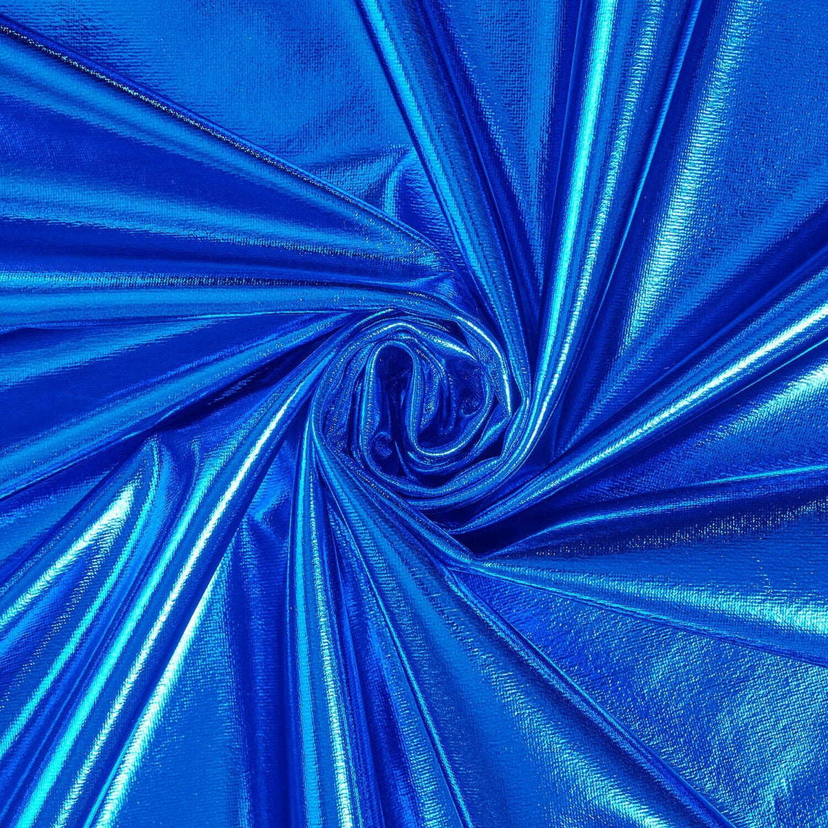 Royal Blue Metallic Stretch Foil Lamé Material-49% Nylon-51% Metallic-Fabric By The Yard