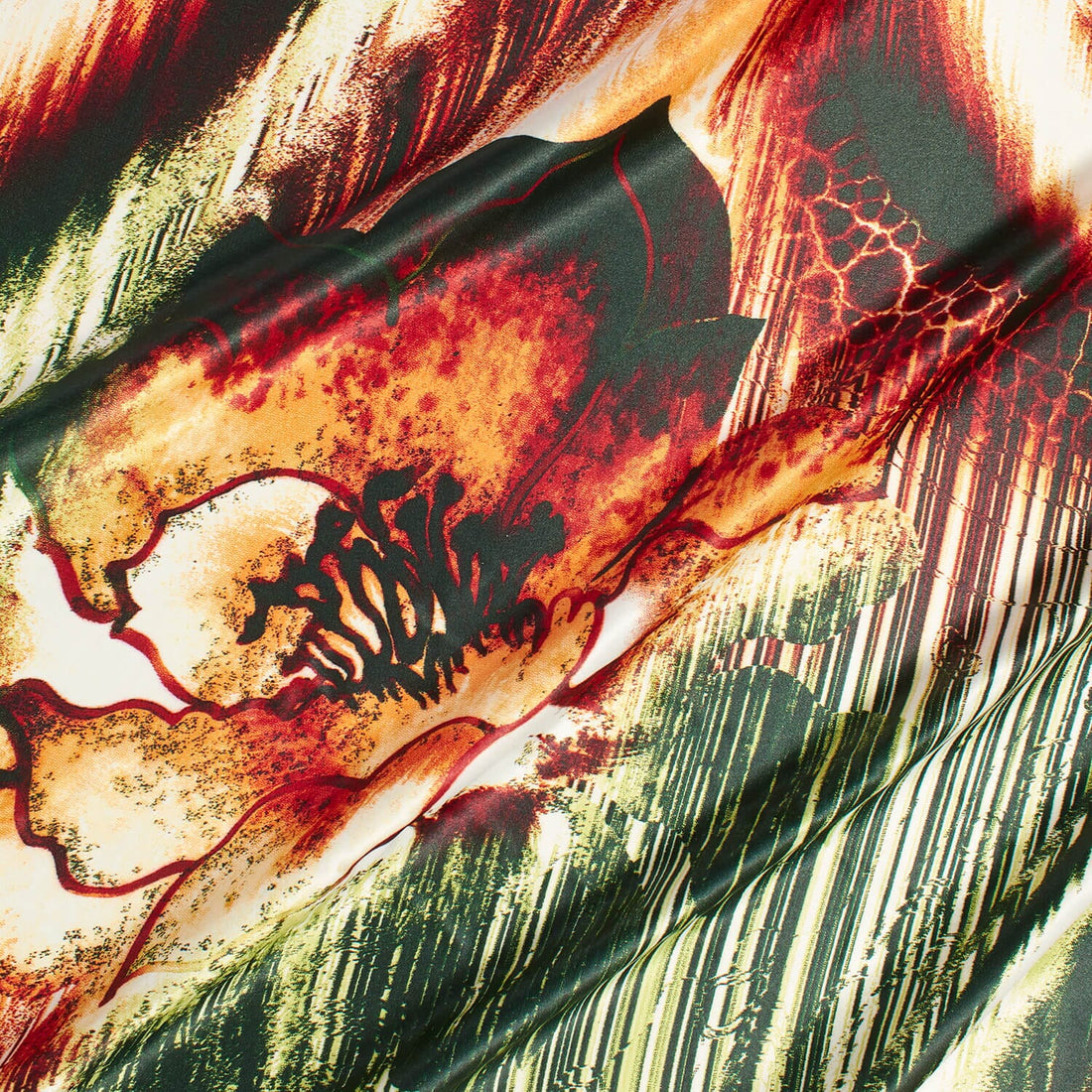 ALIS FLORAL ANIMAL PRINT POLYESTER MATERIAL