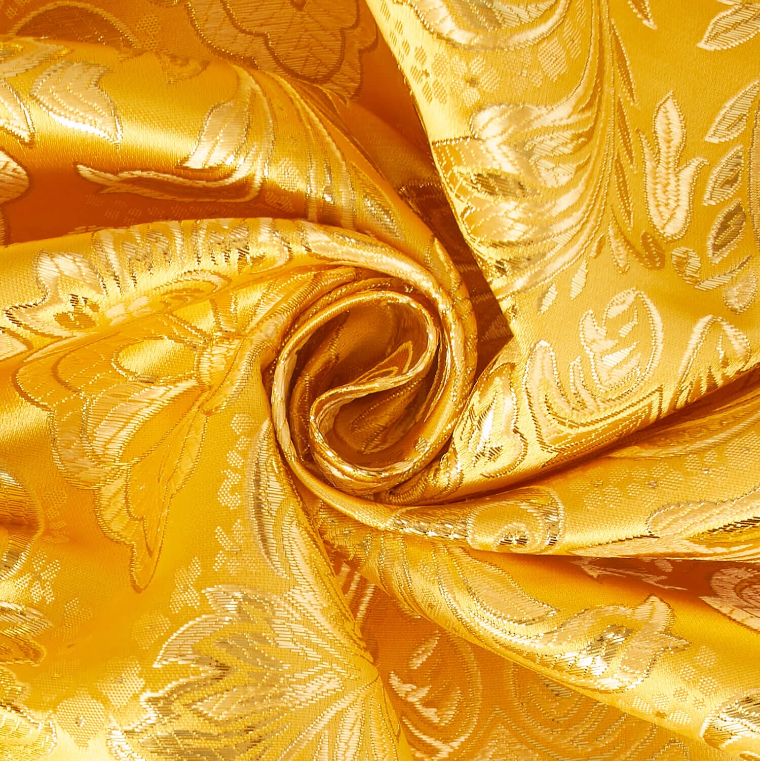 Spiritual Richness—Gold & Gold —Floral Metallic Brocade—58"Inche Wide—Multi-Purpose —Availableby the Yard— Nationwide Shipping