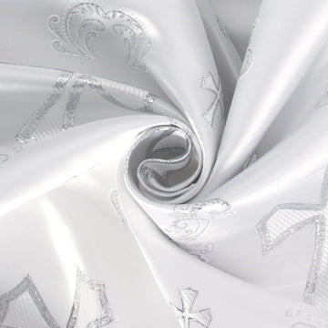 Religious Clerical—White-Silver Brocade Robe Fabric—58"Inche Wide—Multi-Purpose —Damask