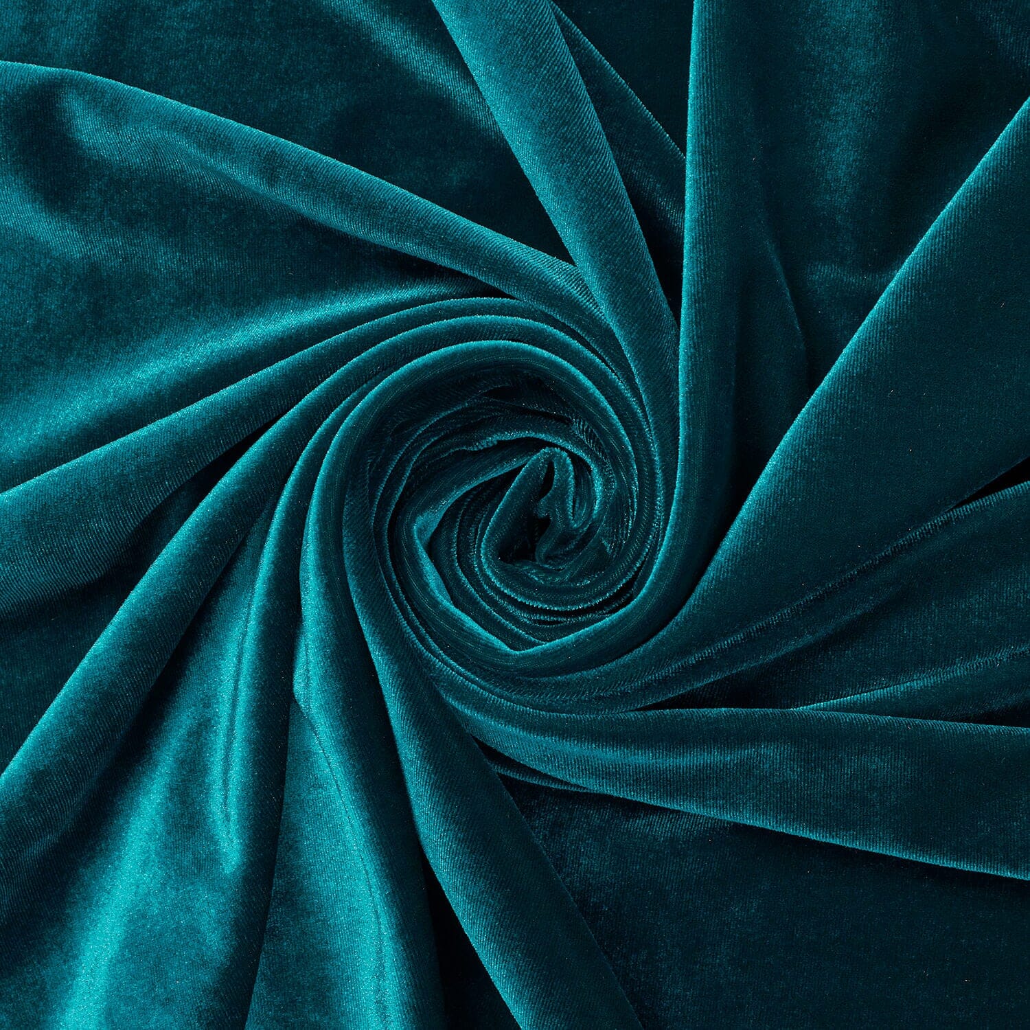 Modern Teal Blue—Stretch Velvet Fabric——90% Polyester, 10% Spandex— 60/61 Inches—20% Vertical