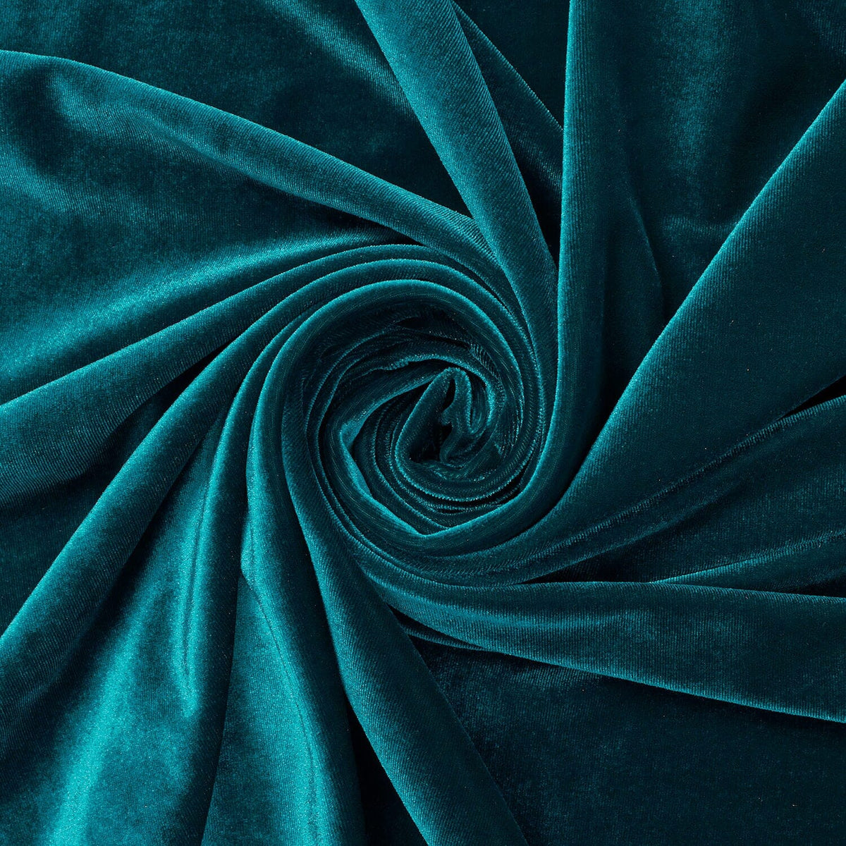 Modern Teal Blue—Stretch Velvet Fabric——90% Polyester, 10% Spandex— 60/61 Inches—20% Vertical