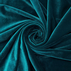 Modern Teal Blue—Stretch Velvet Fabric——90% Polyester, 10% Spandex— 60/61 Inches—20% Vertical
