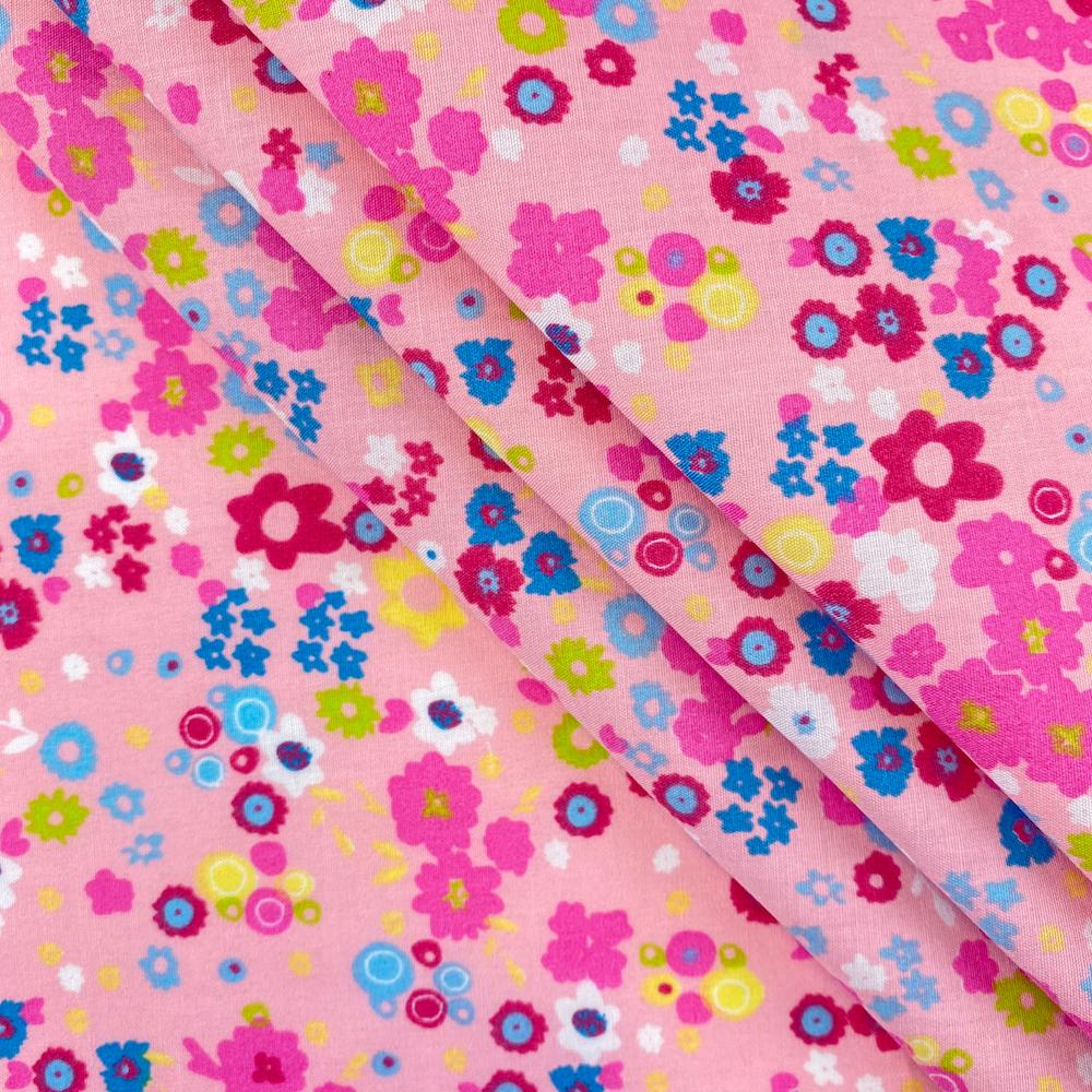 MARVALENE PINK GLADYS BLOSSOM PRINT BROADCLOTH MATERIAL