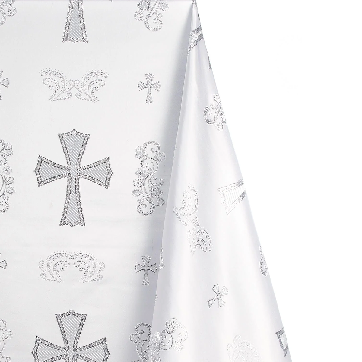 Religious Clerical—White-Silver Brocade Robe Fabric—58"Inche Wide—Multi-Purpos—Sold by the Yard—Available in the USA.e