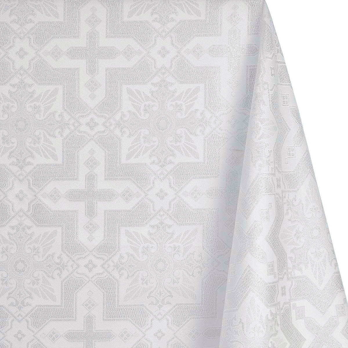 White Gold Liturgical Brocade – 58" Wide – Sold by the Yard