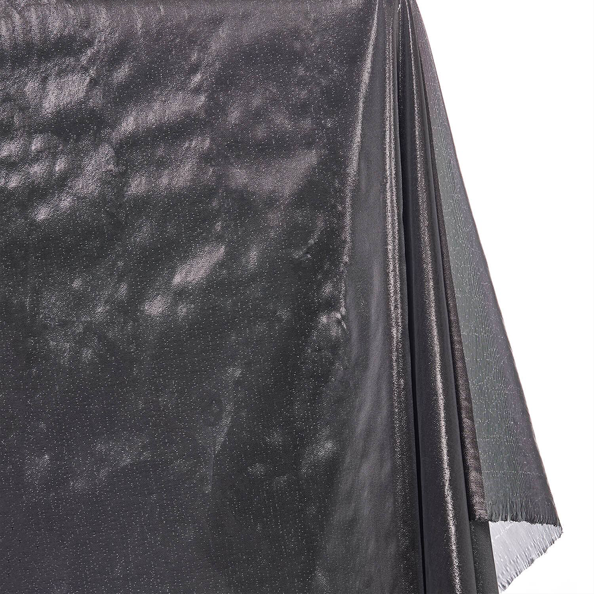 Eco-Friendly Obsidan Veil Black—Tissue Lame Material —60 Inches Wide—Tissue Lamé Material—49% nylon and 51% metallic—Nationwide Shipping