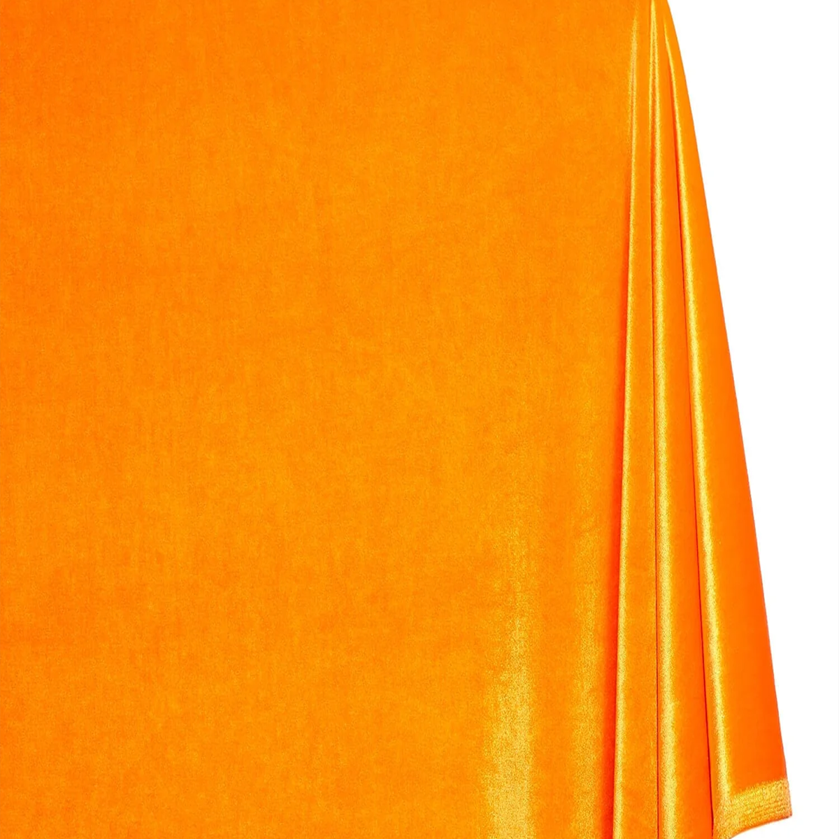 Stretch Velvet Fabric—Orange—90% Polyester, 10% Spandex—Available by the Yard—Width 58/60"—Shipped Across the USA.