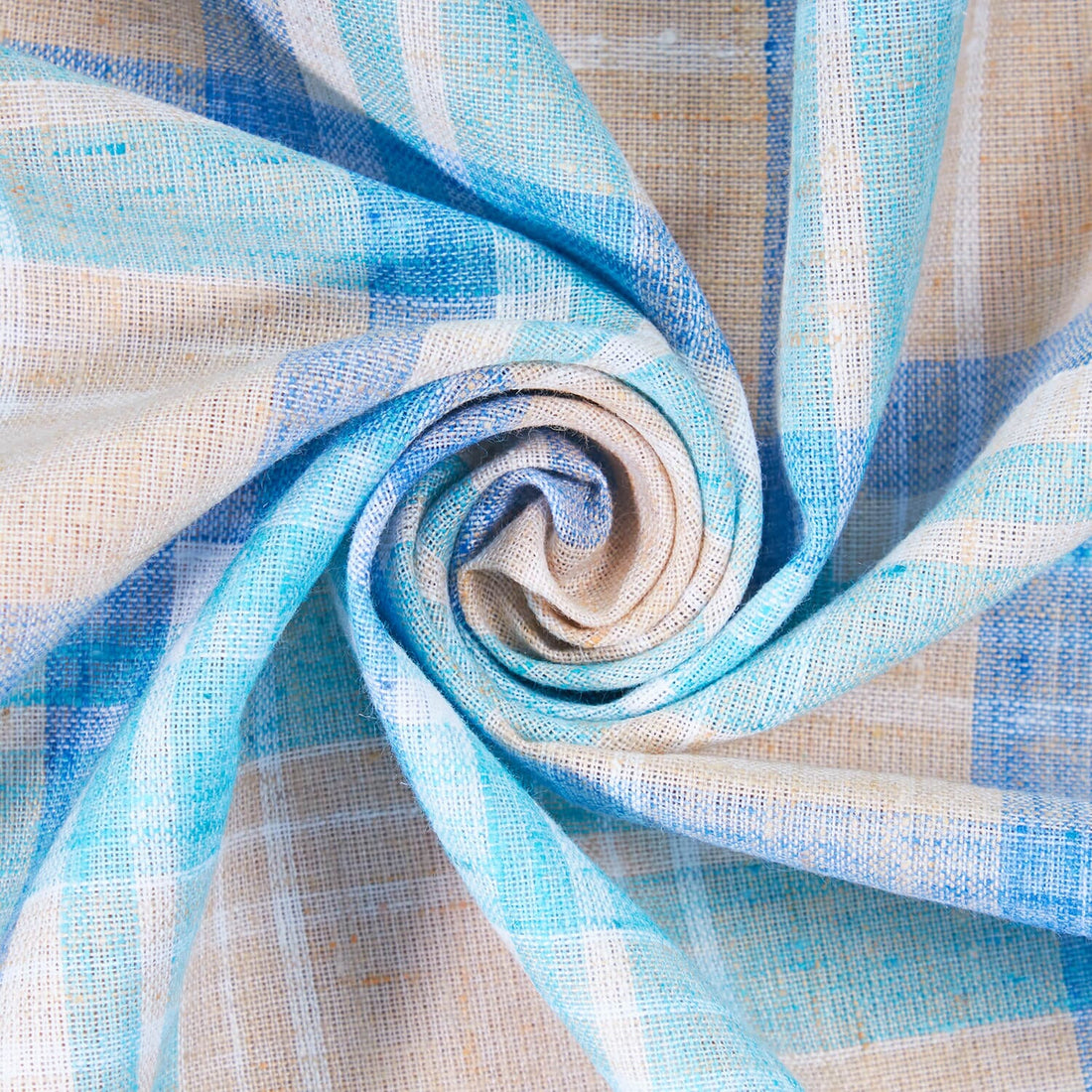 ASHWANI TARTAN PLAID LINEN-LOOK MATERIAL