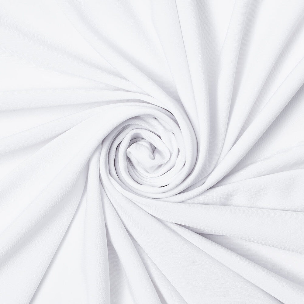 Pure white knit jersey fabric—fabric sold by BeautifulWindowsElgin.com