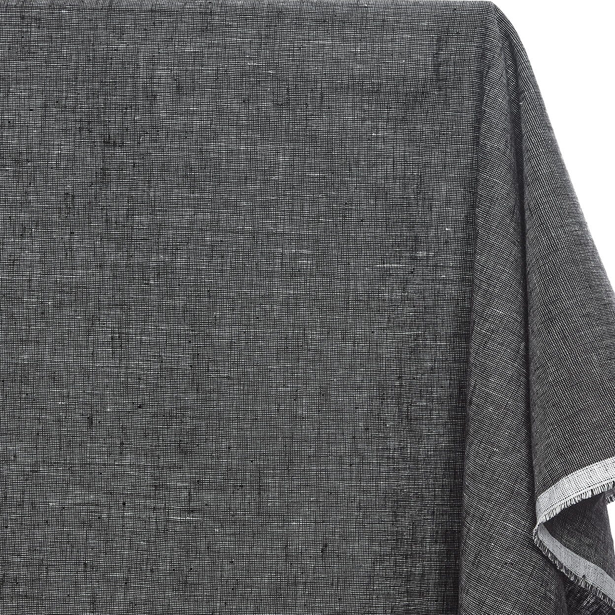 Close-up of dark gray fabric with textured pattern| Sold by Beautiful Windows Elgin