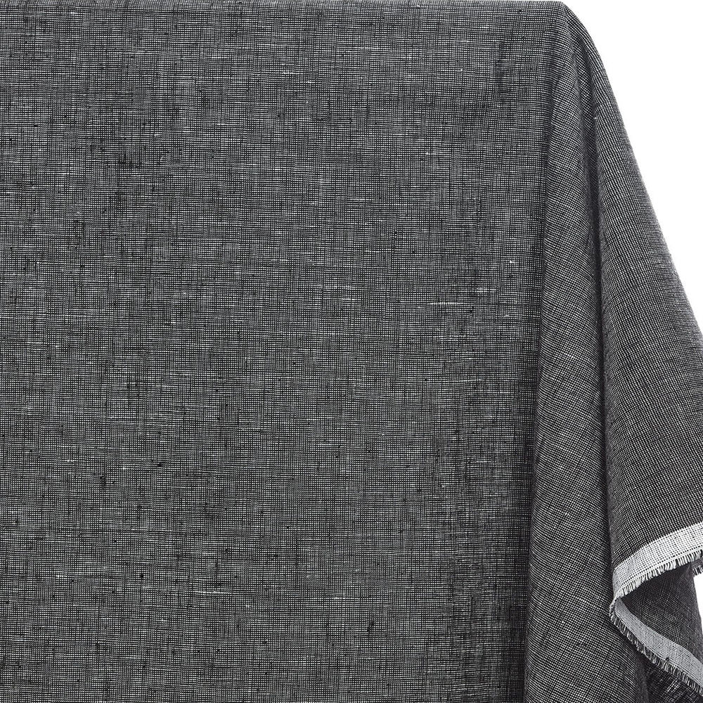 Close-up of dark gray fabric with textured pattern| Sold by Beautiful Windows Elgin