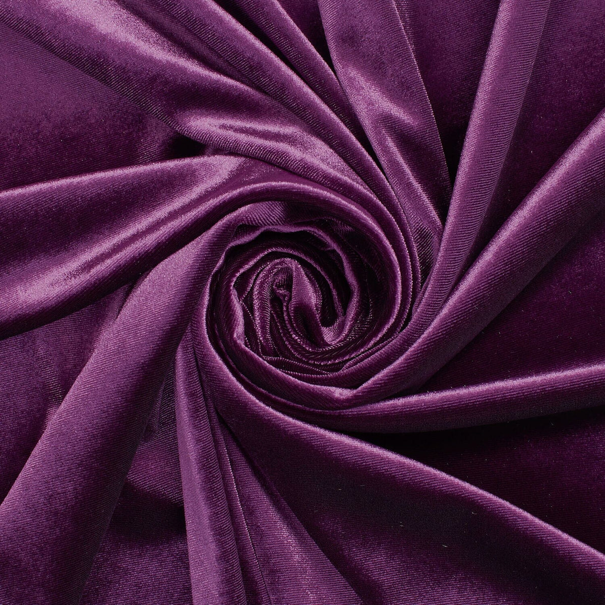 Matte Plum—Stretch Velvet Fabric—90% Polyester, 10% Spandex— 60/61 Inches—20% Vertical