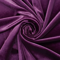 Matte Plum—Stretch Velvet Fabric—90% Polyester, 10% Spandex— 60/61 Inches—20% Vertical