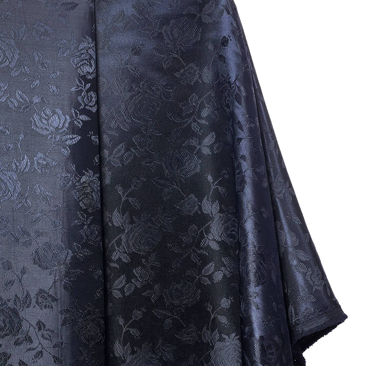 Coby Rose-Jacquard Satin Fabric—Durable —Navy Blue —58" Wide—100% Polyester Fabric—High-Quality—Sold by The Yard —Nationwide Shipping