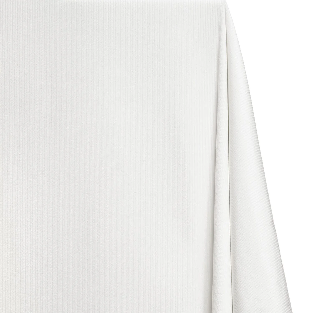 White cotton corduroy fabric by the yard—fabric sold by BeautifulWindowsElgin.com