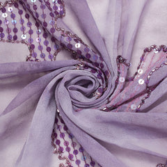 Cartenza Beaded Abstract Sequin—Georgette Material—High-Quality Polyester Blend—Sold by The Yard—54" Inches Wide