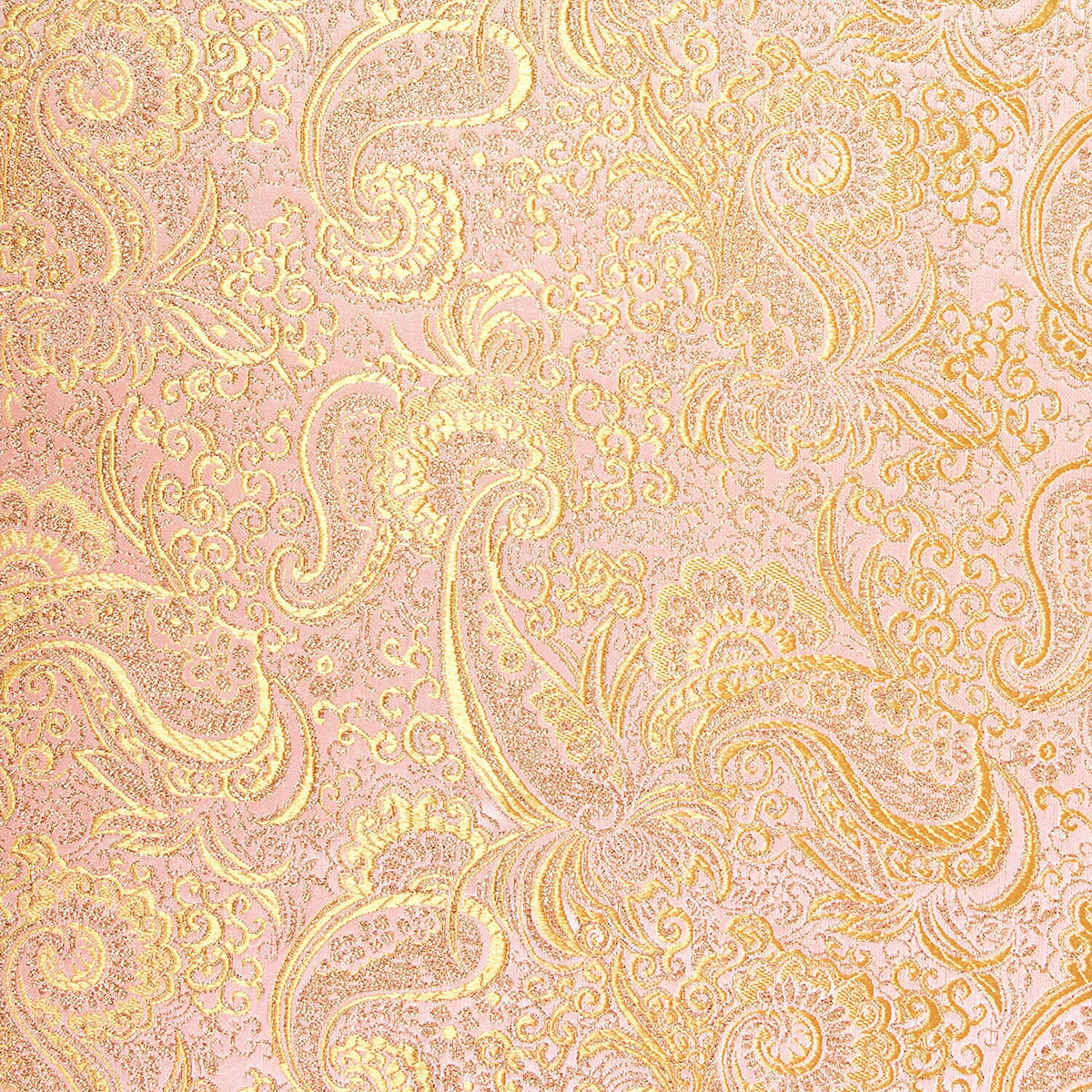 Luxury Fabric—Paisley Brocade—Peach|Gold—58|60-Inches Wide—Sold-by-the-Yard—Nationwide Shipping