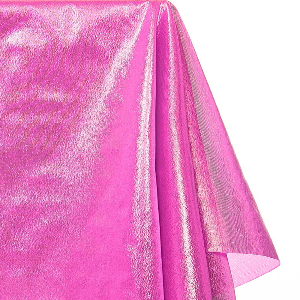 Shiny pink fabric with a textured surface on a white background| Beautiful Window Elgin