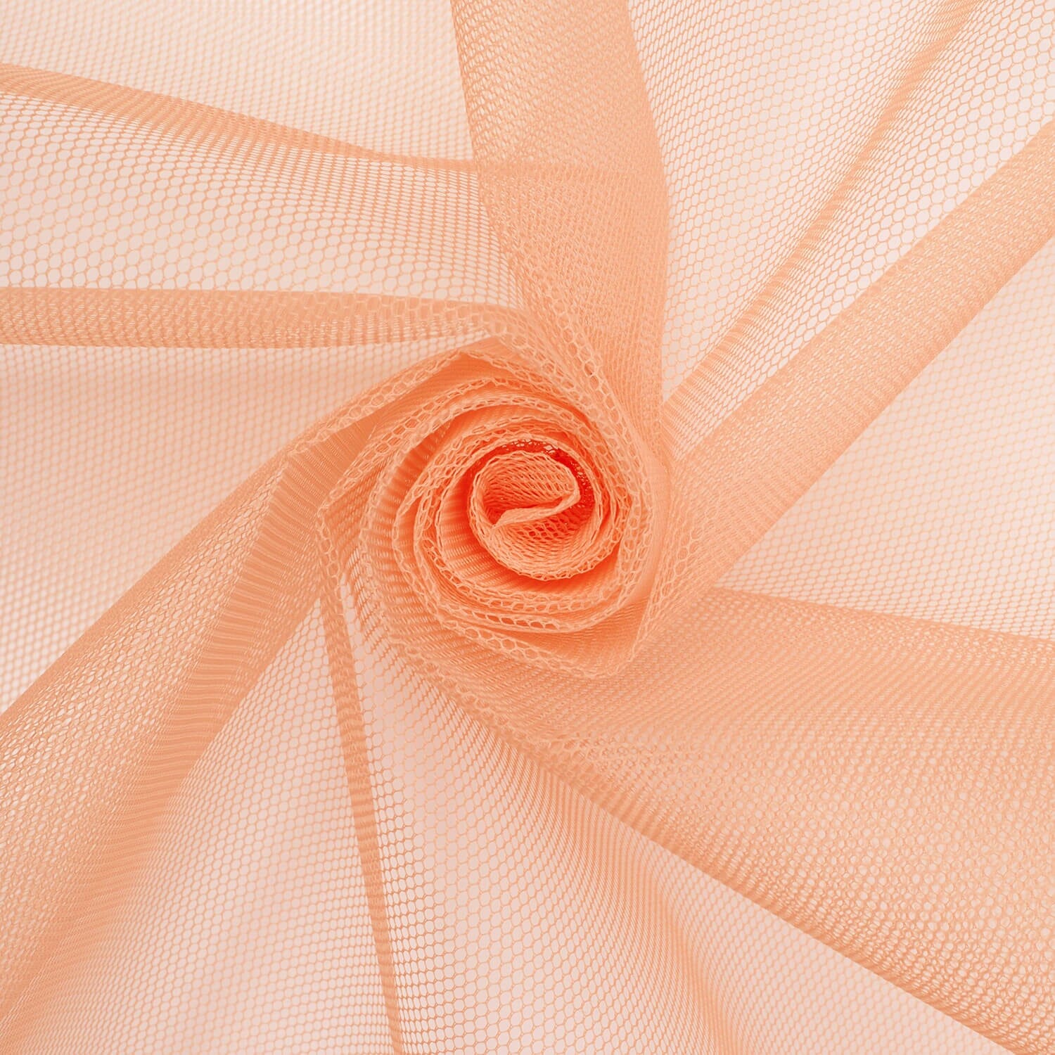 Peach Polyester Petticoat Hard Net Crinoline/58–60 Inch Wide Fabric/Sold By The Yard-180 GSM