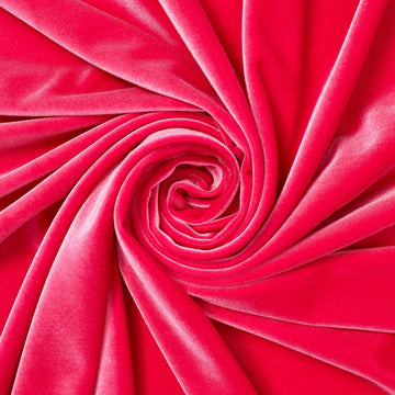 American Beauty Fushia —Stretch Velvet Fabric——90% Polyester, 10% Spandex— 60/61 Inches—20% Vertical