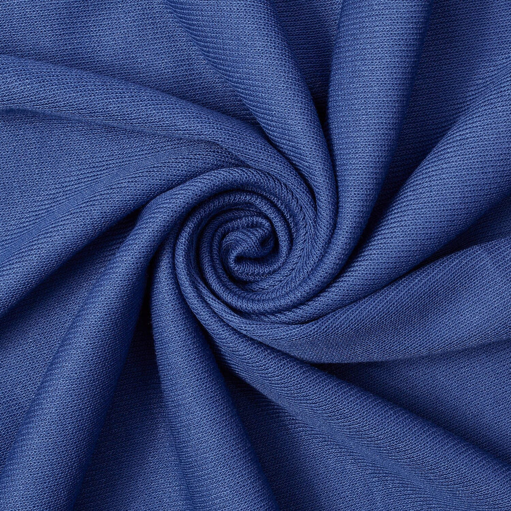 Cobalt blue rib knit |breathable knit fabric by the yard USA| Beautiful Windows Elgin