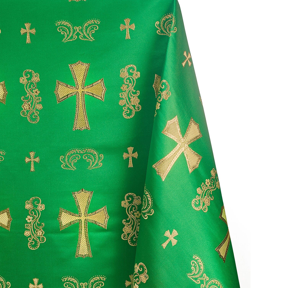Premium Quality Green Gold Brocade Material – Beautiful Windows Elgin