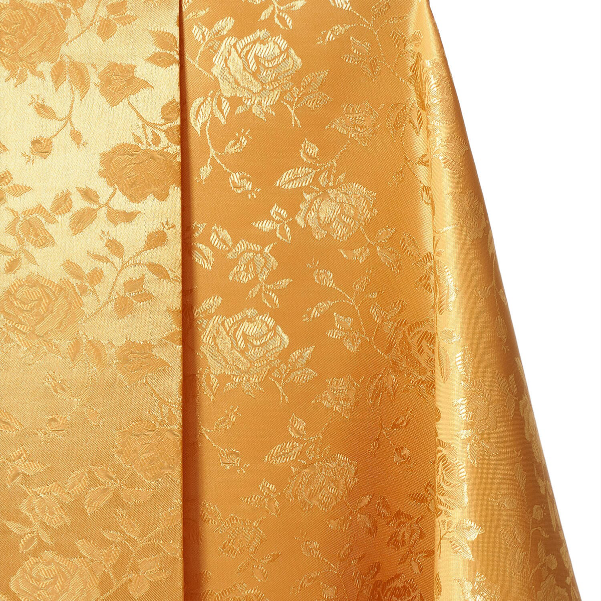 “Regal Gilded Jacquard Satin Fabric — Gold Rose, 58″ Wide, Sold by Yard”