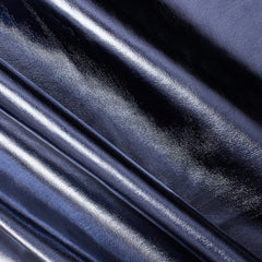 Lamé Stretch—Navy Blue—Foil Lame—Interlock Reflective Knit Material—49%Nylon 51% Metallic— 60/61" Inches Wide