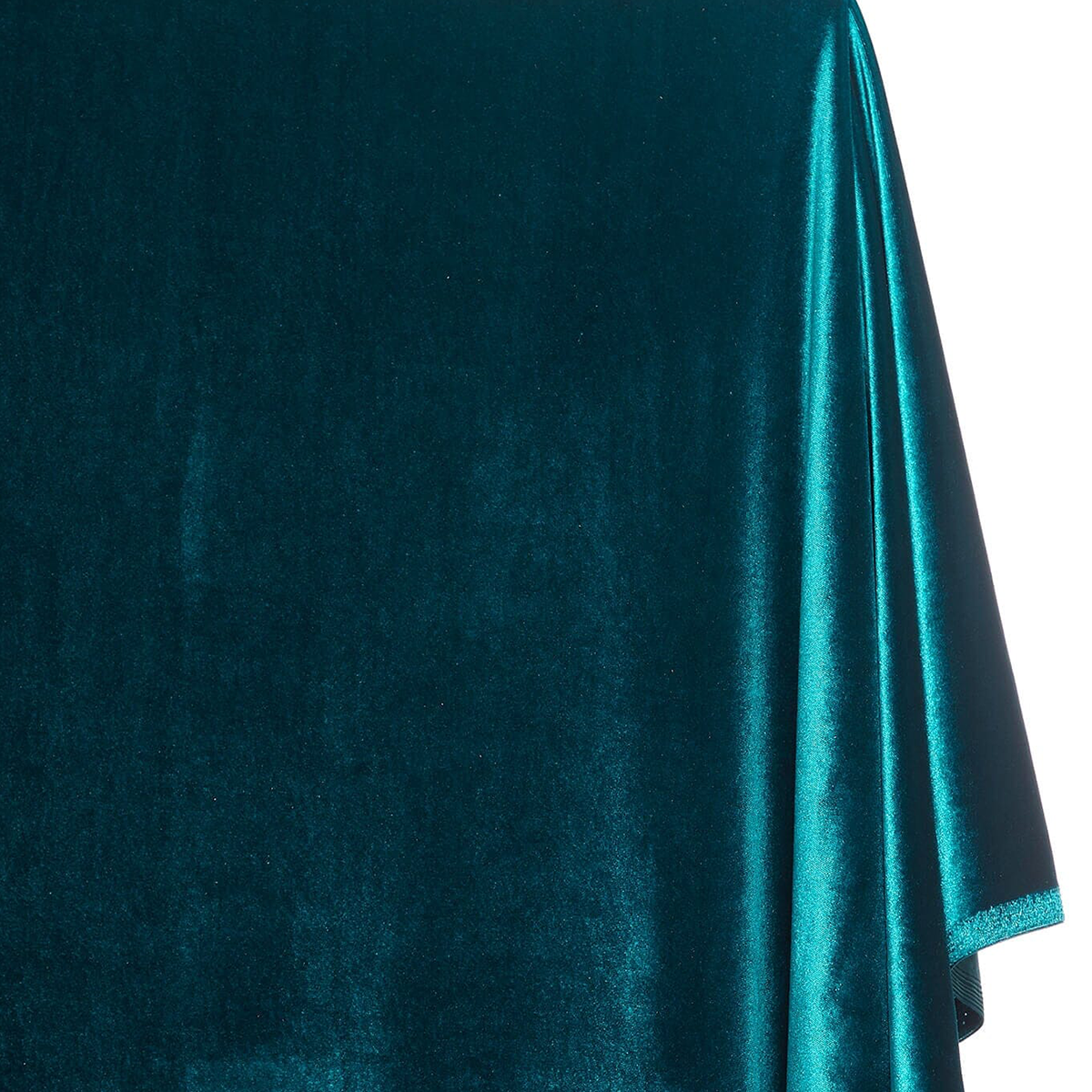 Modern Teal Blue—Stretch Velvet Fabric——90% Polyester, 10% Spandex— 60/61 Inches—20% Vertical