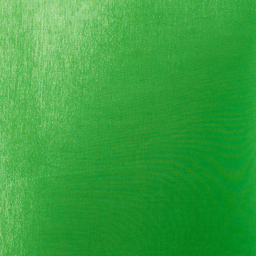 A close-up image of stretch taffeta fabric in Kelly green Sold by the Yard – Beautiful Windows Elgin USA