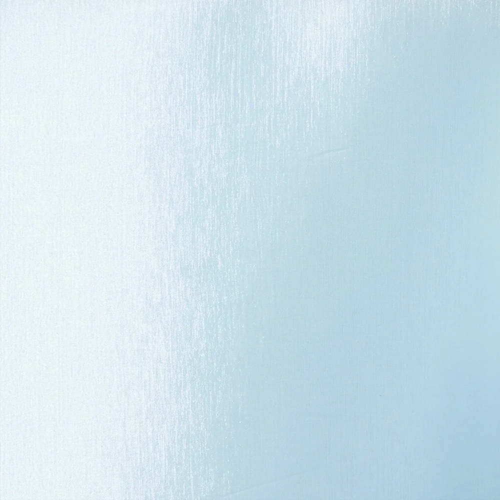 Close-up of light blue stretch taffeta fabric with a smooth texture and subtle sheen. Sold by Beautiful Windows Elgin