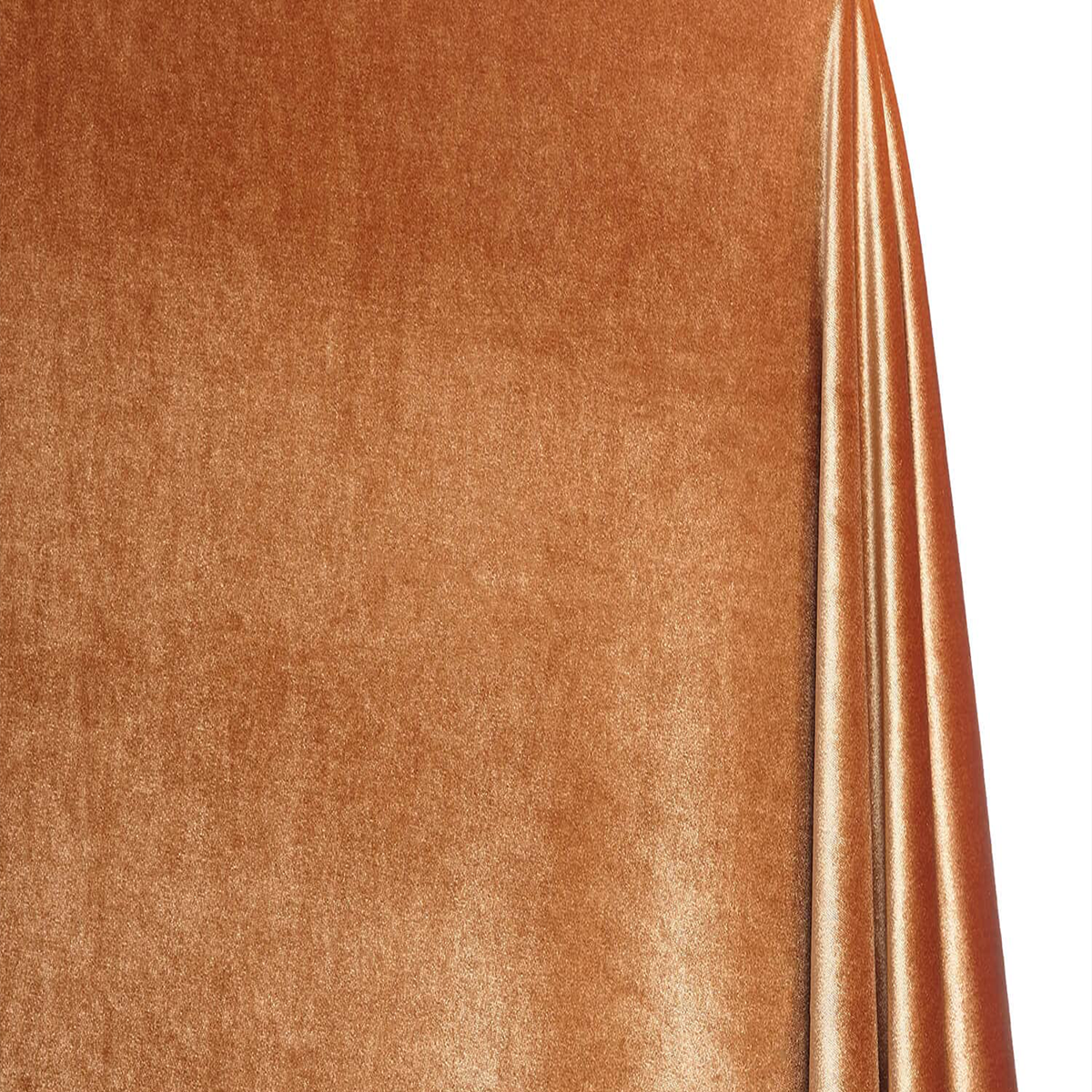 Close-up of brown fabric with a subtle texture on a white background