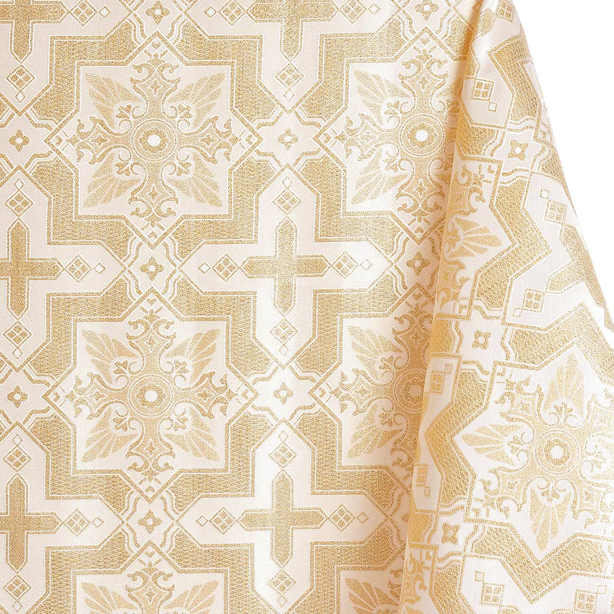 White Gold Ecclesiastical Brocade – 58" Wide – Sold by the Yard