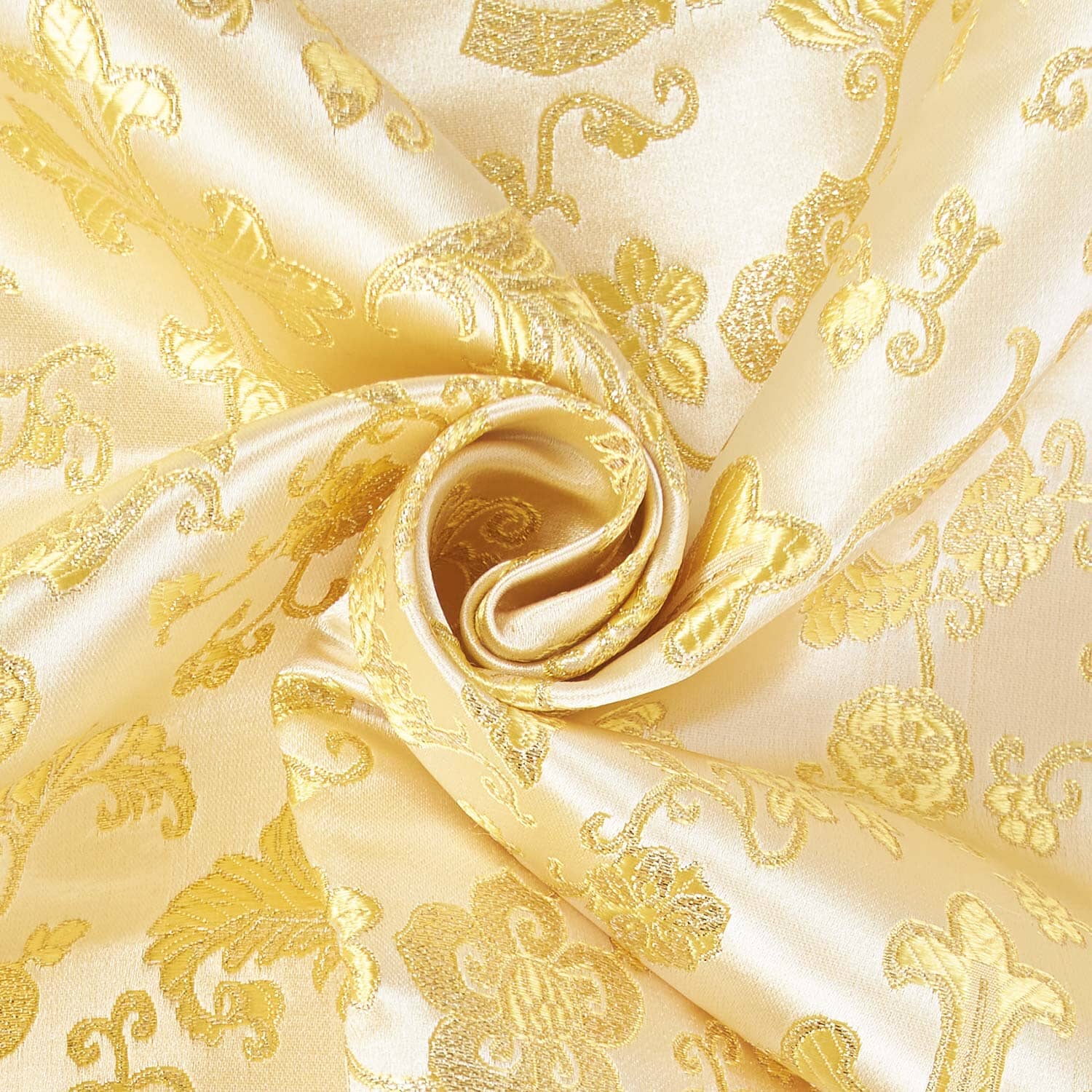 Fabric for Altars—Ivory & Gold Cross Brocade Material—40% Nylon, 34% Polyester, 26%—58"-Inche Wide—Sold by the Yard