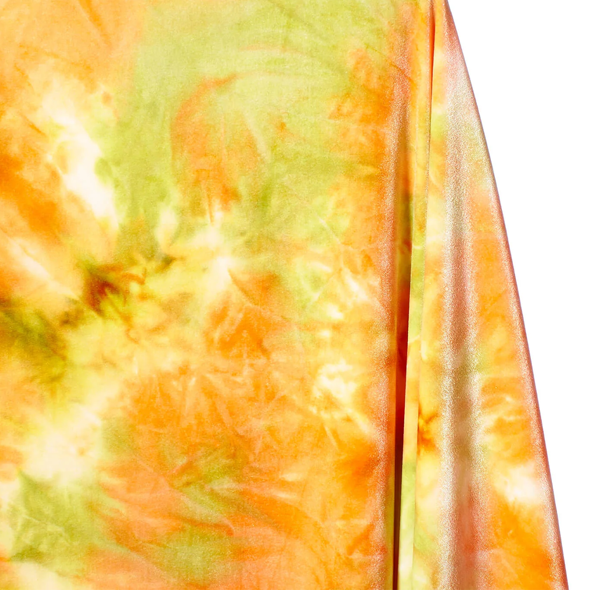 Green-Orange — Stretch Velvet Material—90% Polyester, 10% Spandex— Sold by the Yard— 58/60 inches