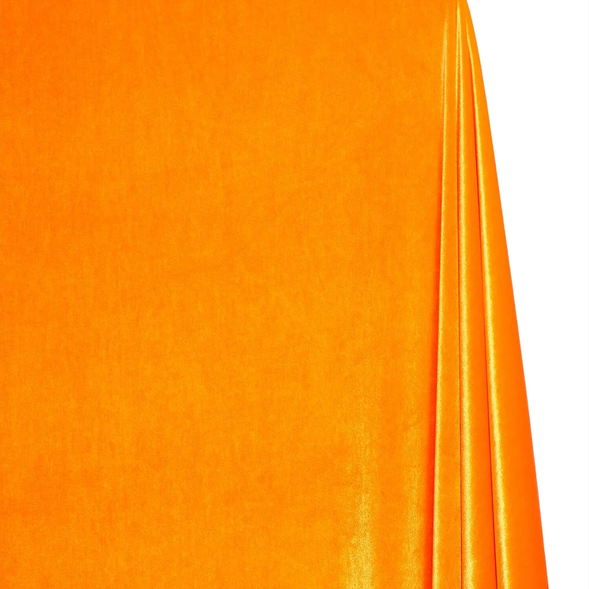 Stretch Velvet Fabric—Orange—90% Polyester, 10% Spandex—Available by the Yard—Width 58/60"—Shipped Across the USA.