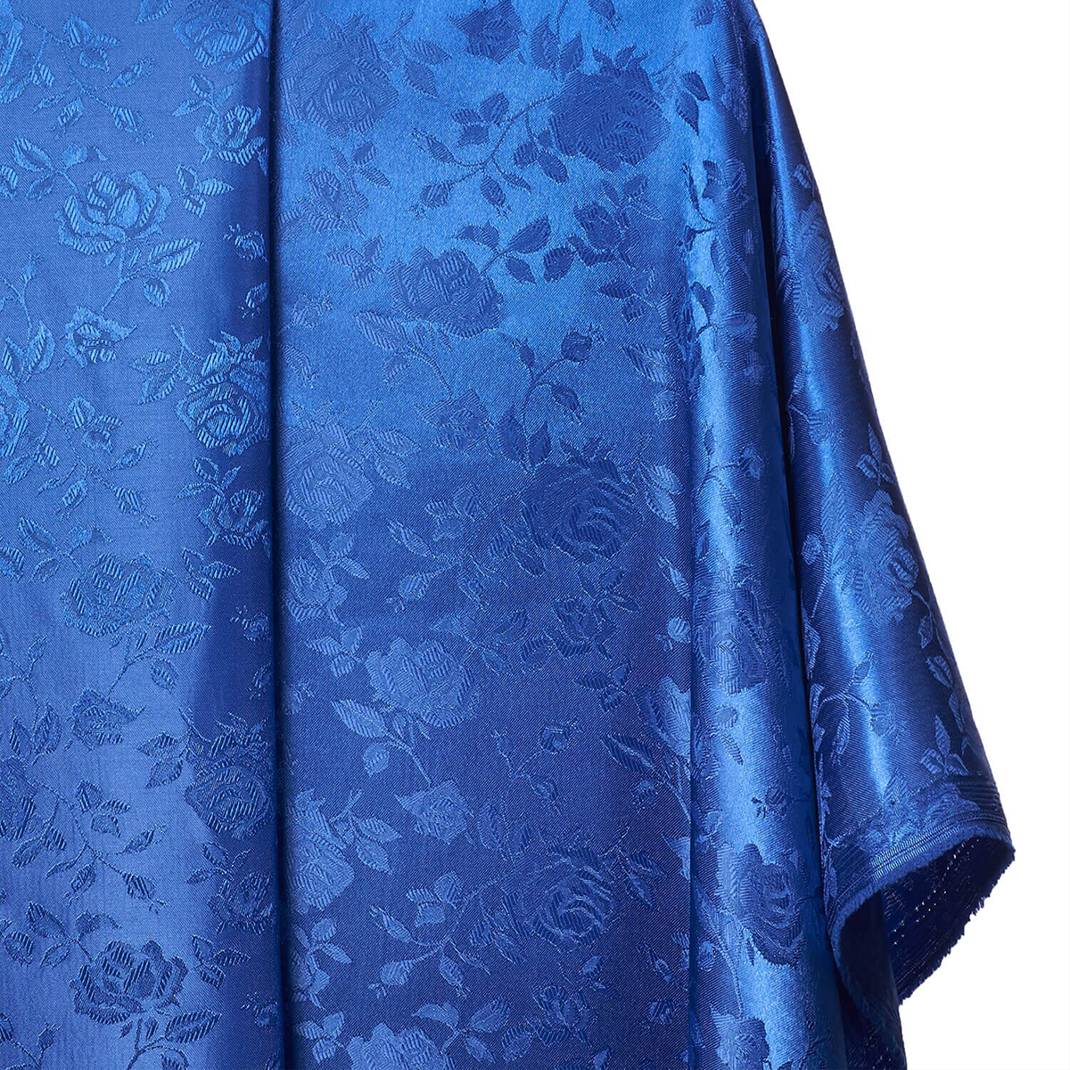 Rose Jacquard Fabric Royal Blue, Floral Damask Brocade For Upholstery & Dresses /57 Inches Width