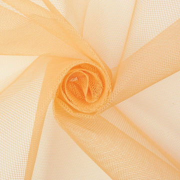 Champagne Poly Petticoat Hard Net Crinoline /58–60 Inch Wide Fabric/Sold By The Yard-180 GSM