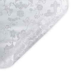 Polyester Blend Fabric-White Silver Color–Brocade by the Yard