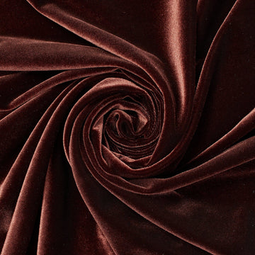 Espresso Brown Glow—Stretch Velvet Fabric—— 90% Polyester, 10% Spandex— 60/61 Inches—20% Vertical