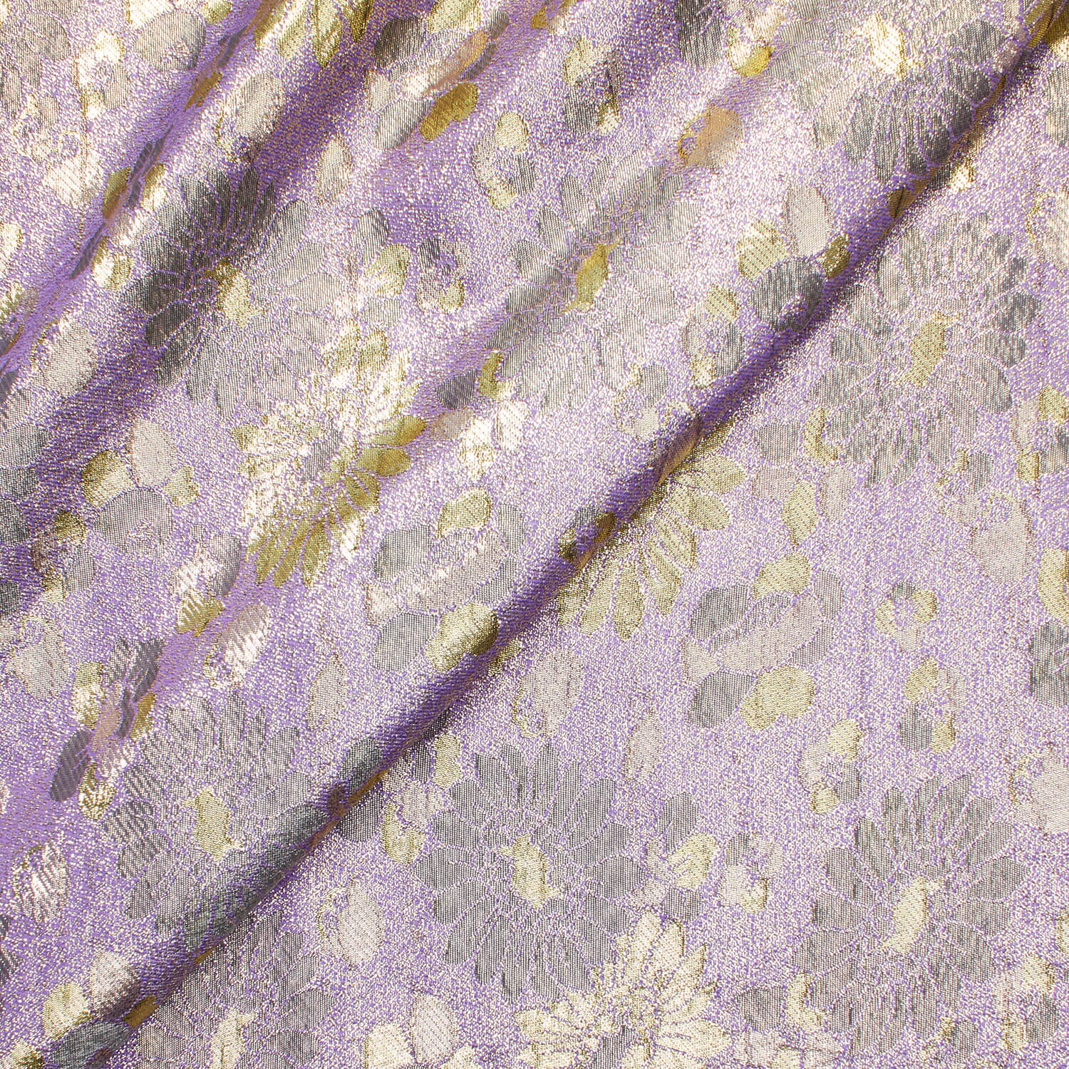 Daisy Lilac Metallic Floral—Dressmaking Fabric—Premium Quality—59/60" Inches Wide—Available by the Yard—Nationwide Shipping