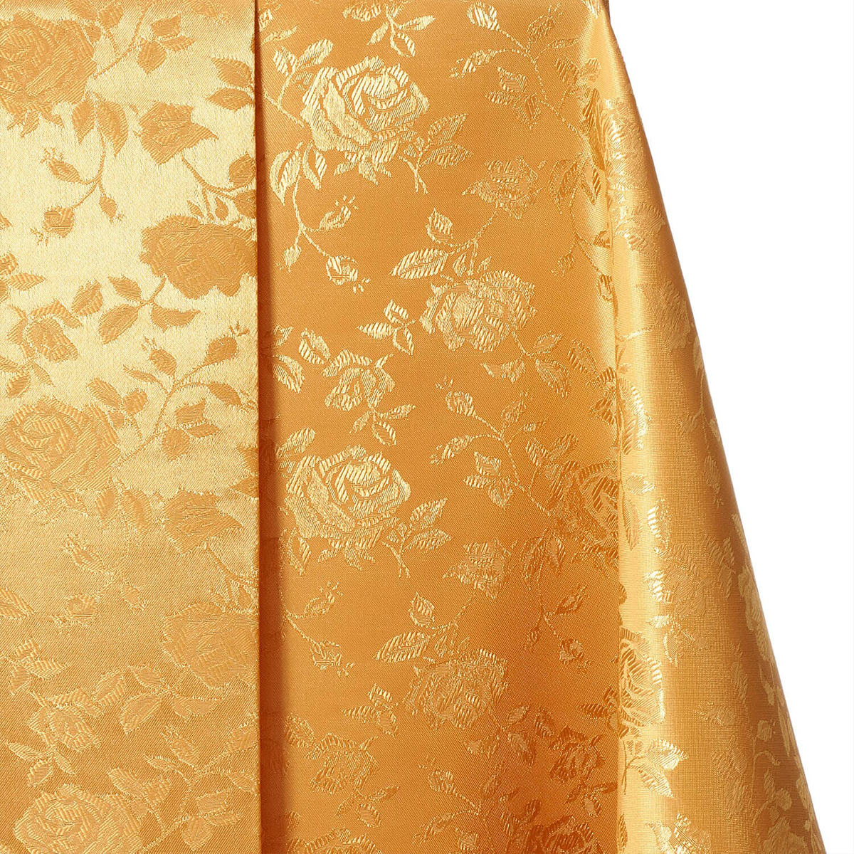 “Regal Gilded Jacquard Satin Fabric — Gold Rose, 58″ Wide, Sold by Yard”