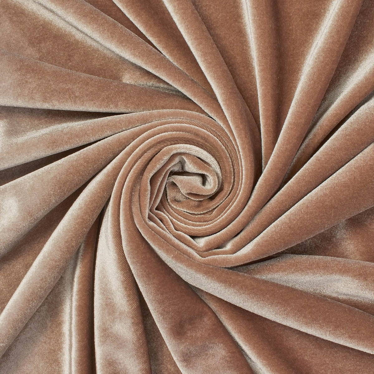 Snow Hill Regional Elegance—Stretch Velvet Fabric—Taupe Color—Double Cotton Gauze Material—Width 57/58 Inches Wide—Sold by the Yard—Nationwide Shipping Available