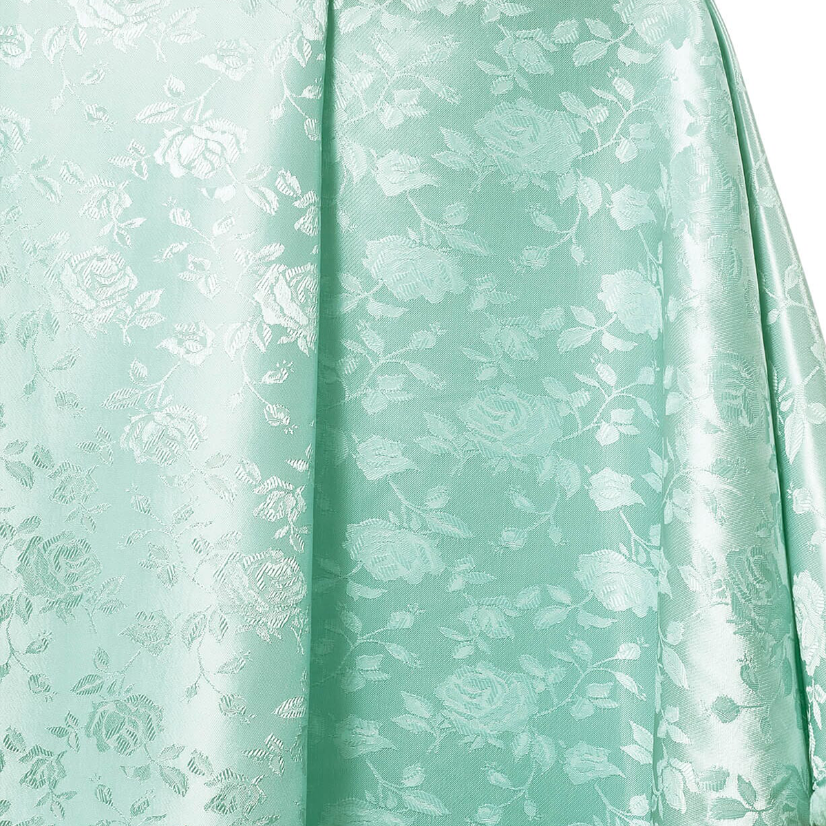 Jacquard Rich Floral Satin—Durable Quality —Aqua Green—58" Wide—100% Polyester Fabric—High-Quality—Sold by The Yard—Nationwide Shipping