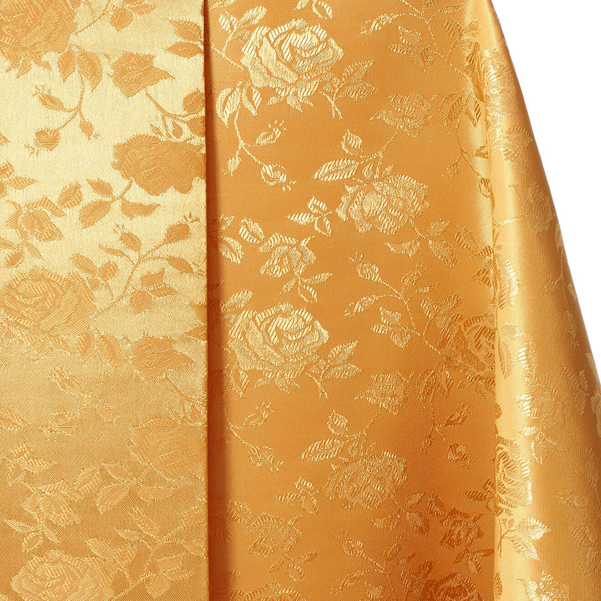 “Regal Gilded Jacquard Satin Fabric — Gold Rose, 58″ Wide, Sold by Yard”
