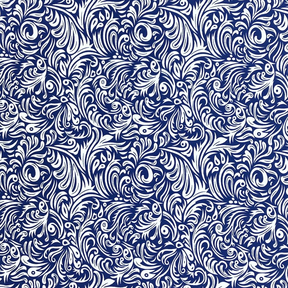 Ella Royal Blue Printed—90%-Polyester 10% Spandex Fabric—Available by the Yard—Nationwide Shipping