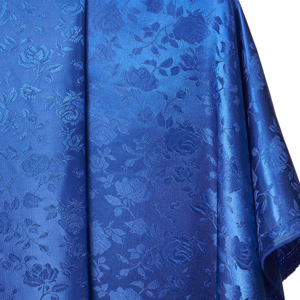 Rose Jacquard Fabric Royal Blue, Floral Damask Brocade For Upholstery & Dresses /57 Inches Width