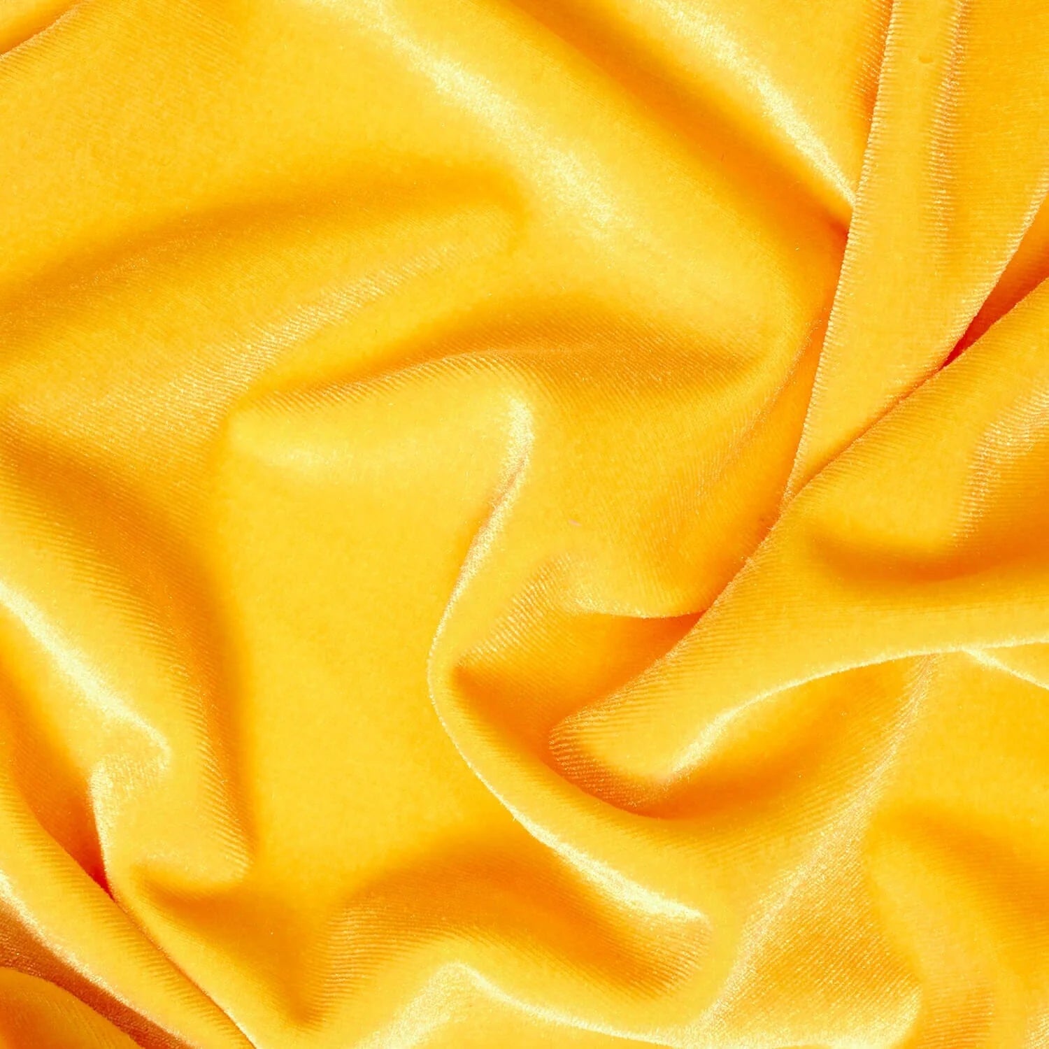 Sunflower Yellow —Stretch Velvet Fabric—90% Polyester, 10% Spandex— 60/61 Inches—20% Vertical